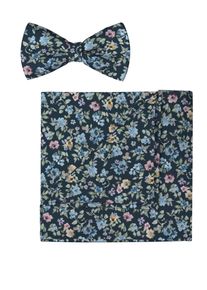 Fliege OLYMP, Herren, marine, Web, Baumwolle, Fliegen Fliege, Fliege/Einstecktuch Set