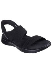 Sandale Skechers "GO WALK FLEX SANDAL-ENTICING", Damen, Gr. 35, schwarz, Textil, unifarben, Schuhe Sandale, mit Slip-ins Funktion