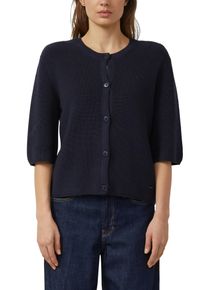 Strickjacke s.Oliver, Herren, Gr. 34, navy, Strick, Obermaterial: 60% Baumwolle, 40% Polyacryl, unifarben, normal h&uuml;ftbedeckend, Rundhals, B&uuml;ndchen, Strickjacken Strickjacke, halbarm, mit Knopfleiste