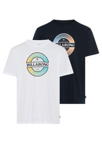 T-Shirt Billabong "SHORT SLEEVETEEPACKYM (AST)", Herren, Gr. M, wei&szlig;, navy, Obermaterial: 100% Baumwolle, Shirts T-Shirt, sportlicher Stil, Kurzarm, im 2er-Pack, aus Baumwolle, Topseller