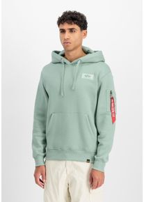 Hoodie Alpha Industries "Backprint Hoodie ", Herren, Gr. M, frost gr&uuml;n, Obermaterial: 80% Baumwolle, 20% Polyester, regular fit, Sweatshirts Hoodie