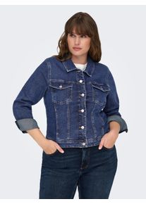 Jeansjacke Only CARMAKOMA "CARWESPA LS DBD JACKET DNM", Damen, Gr. 44, blau (dunkelblau denim), Denim/Jeans, Obermaterial: 79% Baumwolle, 20% Polyester, 1% Elasthan, unifarben, Jacken Jeansjacke
