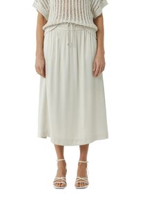 Satinrock comma, Damen, Gr. 44, kitt, Satin, Obermaterial: 100% Viskose, unifarben, regular fit ca. Mitte Wade, R&ouml;cke Satinrock, mit elastischem Bund