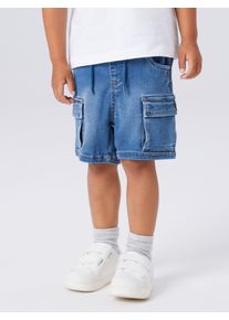 Cargoshorts name it "coole Jeansshorts NMMBEN BAGGY DNM L SHORTS 8610-TO NOOS", Jungen, Gr. 122, N-Gr, denim blau, Denim/Jeans, Obermaterial: 57% Lyocell, 31% Polyester, 10% Viskose, 2% Elasthan, unifarben, kurz, Hosen Cargoshorts, Denim Materialmix mit Stretch