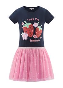 Sommerkleid happy girls "M&auml;dchenkleid", M&auml;dchen, Gr. 146, EURO-Gr&ouml;&szlig;en, navy, Stoff, 100% Polyester, normal, Kleider Sommerkleid