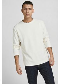 Jack & Jones Langarmshirt JACK & JONES "JPRBLUDEREK LS STRUCTURE TEE", Herren, Gr. S, cloud dancer, Jersey, Obermaterial: 100% Baumwolle, unifarben, relaxed fit, Rundhals, Shirts Langarmshirt