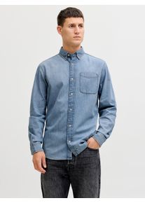 Jack & Jones Jeanshemd JACK & JONES "JJEBROOK JJOXFORD SHIRT AKM 990 NOOS", Damen, Gr. XL, N-Gr, blau denim pack:light blau, Denim/Jeans, Obermaterial: 100% Baumwolle, unifarben, normal, Hemden Jeanshemd