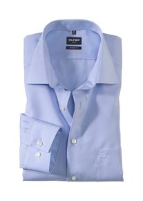 Businesshemd OLYMP "Luxor modern fit", Herren, Gr. 45, N-Gr, blau (bleu), Web, Obermaterial: 100% Baumwolle, Hemden Businesshemd