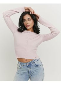 Strickjacke Tally Weijl "SCAVIFRANKI", Damen, Gr. M, keepsake lila, Strick, Obermaterial: 45% Polyester, 38% Viskose, 17% Polyamid, unifarben, figurbetont taillenlang, Rundhals, Strickjacken Strickjacke, Materialmix, Basic, k&uuml;rzer geschnitten