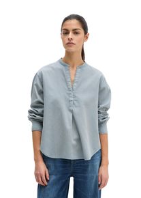 Marc O'Polo Langarmbluse MARC O'POLO, Damen, Gr. 40, grau horizon, Web, Obermaterial: 100% Baumwolle, loose fit, 1-Knopf-Manschette, Blusen Langarmbluse, loose aus Baumwoll-Satin