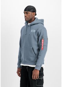 Hoodie Alpha Industries "Backprint Hoodie ", Herren, Gr. S, denim blau, Obermaterial: 80% Baumwolle, 20% Polyester, regular fit, Sweatshirts Hoodie