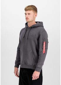 Hoodie Alpha Industries "Backprint Hoodie ", Herren, Gr. M, grau (vintage grau), Obermaterial: 80% Baumwolle, 20% Polyester, regular fit, Sweatshirts Hoodie