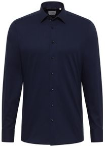 Langarmhemd Eterna "SLIM FIT", Damen, Gr. 40, Normalgr&ouml;&szlig;en, navy, Popeline, 100% Baumwolle, schmal, Manschette, Hemden Langarmhemd, NON IRON (b&uuml;gelfrei)