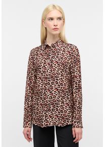 Hemdbluse Eterna "REGULAR FIT", Damen, Gr. 42, beige (creme), 100% Viskose, Blusen Hemdbluse