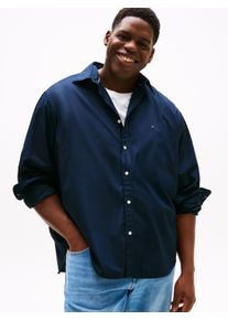 Tommy Hilfiger Big & Tall Langarmhemd "BT-FLEX POPLIN SOLID", Herren, Gr. 5XL, N-Gr, blau (desert sky), Web, Obermaterial: 100% Baumwolle, TOMMY HILFIGER BIG & TALL, unifarben, klassisch normal, Rundhals, eingesetzt,&Auml;rmel mit &Auml;rmelschlitz Manschette mit Kn&ouml;pfen, Hemden Langarmhemd, Gro&szlig;e Gr&ouml;&szlig;en, regular fit