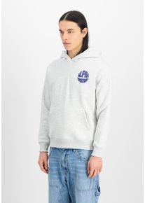 Hoodie Alpha Industries "Logo Hoodie Backprint", Herren, Gr. XL, pastel grau melange, Obermaterial: 80% Baumwolle, 20% Polyester, regular fit, Sweatshirts Hoodie