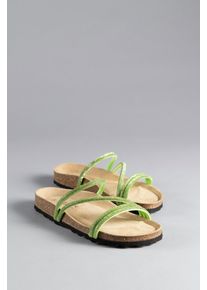 Pantolette ANISTON SHOES, Damen, Gr. 41, gr&uuml;n, Synthetik, Schuhe Pantolette, Sommerschuh, Strandschuh, Glitzersteine - NEUE KOLLEKTION