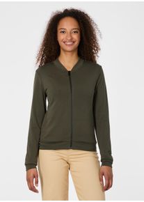 Sweatjacke Ragwear "KENIANE", Damen, Gr. XXL, schwarz olive, Sweatware, Obermaterial: 67% Polyester, 28% Viskose, 5% Elasthan, unifarben, normal, Rundhals, Sweatjacken Sweatjacke, Unbrushed mit Viskoseanteil f&uuml;r sportives Finish