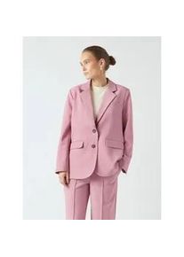 Longblazer Y.A.S "YASREEMAJ LS BLAZER NOOS", Damen, Gr. 42, lilas, Web, Obermaterial: 77% Polyester, 19% Viskose, 4% Elasthan, unifarben, oversize, V-Ausschnitt, Blazer Longblazer