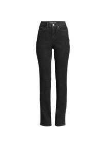 LANDS' END Naturfarbene Straight Fit Jeans High Waist, Damen,  Schwarz, Baumwoll-Mischung/Polyester-Mischung, by Lands' End