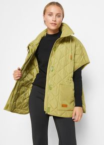 bonprix Oversize Funktions-Steppweste wasserabweisend, gr&uuml;n, Gr.54, Wasserabweisende Steppweste im l&auml;ssigen Look mit raffbarer Taille, aus BIONIC-FINISH&reg; ECO