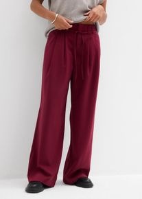 bonprix Bundfaltenhose mit Bindeband, rot, Gr.46, L&auml;ssige weit geschnittene Bundfaltenhose mit Bindeband, aus Viskose