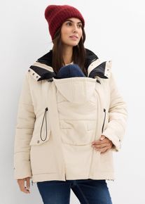 bonprix 6-in-1 Umstands-Tragejacke mit herausnehmbarer Fleecejacke, beige, Gr.48, Multifunktionale Umstandsjacke f&uuml;r die Schwangerschaft und danach