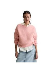 Marc O'Polo Strickpullover MARC O'POLO DENIM "aus weichem Schurwolle-Alpakawolle-Mix", Damen, Gr. L, rose powder, Obermaterial: 33% Polyamid, 32% Alpaka, 32% Schurwolle, 3% Elasthan, unifarben, V-Ausschnitt, Pullover Strickpullover