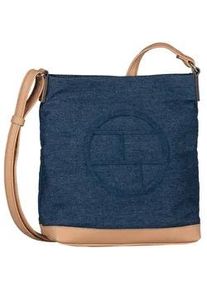 Umh&auml;ngetasche Tom Tailor "Gilda", Damen, Gr. B/H/T: 22,5cm x 24,5cm x 7cm, denim blau, Lederimitat, Textil, Taschen Umh&auml;ngetasche, Damen Schultertasche in sommerlichem Streifen-Look