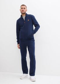 bonprix Jogginganzug aus reiner Bio-Baumwolle (2-tlg.Set), blau, Gr.52/54 (L), Trainingsanzug aus Biobaumwolle. 2-tlg. Set aus einem Oberteil mit Stehkragen und Eingriffstaschen und einer gerade geschnittenen Hose ebenfalls mit Taschen, 100% Baumwolle (organic)
