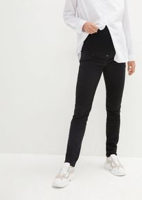 bonprix Umstandshose mit Stretch Slim fit, schwarz, Gr.44, Schmale Hose f&uuml;r die Schwangerschaft mit Taschen, 97% Baumwolle