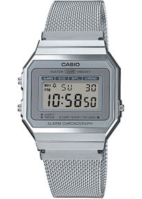 Chronograph CASIO VINTAGE, silber (silberfarben, grau), Armbanduhren, Damen, Chronograph, Quarzuhr, Armbanduhr,Damenuhr,Herrenuhr,Digitaluhr, Edelstahlarmband