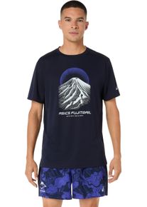 Laufshirt asics "FUJITRAIL LOGO SS TOP", Damen, Gr. M, midnight, cobalt burst, cool grau, Obermaterial: 100% Polyester, Shirts Laufshirt