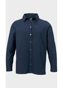 Sch&ouml;ffel Outdoorbluse SCH&Ouml;FFEL "Blouse Style Maghera WMN", Damen, Gr. 42, 8820, blau, Oberstoff: 100% Polyester; Futter Passe: 100% Polyester, bequem, V-Ausschnitt, Blusen Outdoorbluse