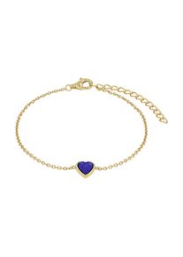 Armband Amor "Schmuck Geschenk, Herz", gelbgoldfarben, blau, blau, Armb&auml;nder, Damen, 20cm, Silber 925 (Sterlingsilber), Armband, mit Lapislazuli