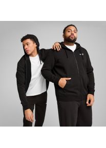 Kapuzensweatjacke Puma "ESS NO 1 LOGO FULL-ZIP HOODIE FL", Herren, Gr. XXL, schwarz (Puma schwarz), Fleece, Obermaterial: 66% Baumwolle, 34% Polyester, unifarben, regular fit normal, angesetztes B&uuml;ndchen, Sweatjacken Kapuzensweatjacke, Regular Fit, verstellbare Kapuze, K&auml;ngurutasche