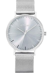 Quarzuhr s.Oliver, silber (silberfarben), Armbanduhren, Damen, Quarzuhr, Armbanduhr, Damenuhr, analog, Edelstahlarmband