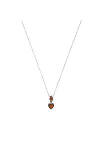 Kette mit Anh&auml;nger Amor "Schmuck Geschenk, Herz", silberfarben, braun, Halsketten, Damen, Silber 925 (Sterlingsilber), L: 45 B: 1mm, Kette mit Anh&auml;nger, mit Glasstein, B:1mm