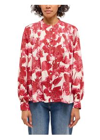Langarmbluse Mustang "Damen Style Feminine blouse", Damen, Gr. 38, rot 12868, Chiffon, 100% Modal, gebl&uuml;mt, regular fit, Blusen Langarmbluse