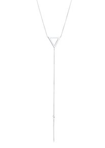 Y-Kette Elli "Halskette Y-Kette Dreieck Geo 925 Sterling Silber" Gr. 60, silber, Halsketten, Damen, ohne Stein, Silber 925 (Sterlingsilber), Y-Kette