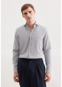 Businesshemd Seidensticker "Schwarze Rose", Herren, Gr. XL (44), normale &Auml;rmell&auml;ngen, beige, 100% Baumwolle, Hahnentrittmuster, regular fit, 2-Knopf-Manschette, Hemden Businesshemd, Regular 1/1 Kentkragen Pepita