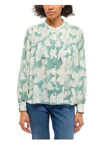 Langarmbluse Mustang "Damen Style Feminine blouse", Damen, Gr. 42, gr&uuml;n 12871, Chiffon, 100% Modal, gebl&uuml;mt, regular fit, Blusen Langarmbluse