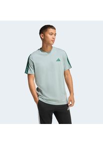 T-Shirt adidas Sportswear "3-STREIFEN", Damen, Gr. S, wonder sage, collegiate gr&uuml;n, Obermaterial: 100% Baumwolle, Rundhals, Shirts T-Shirt