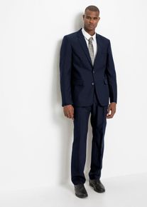 Anzug bonprix, Herren, Gr. 48, N-Gr, dunkelblau, wei&szlig;, puderblau, Web, Obermaterial: 100% Polyester. Obermaterial 2: 100% Baumwolle. Futter: 100% Polyester, gepflegt, unifarben, festlich, bequem, Anz&uuml;ge Anzug, festlicher Stil, bequeme Passform, aus Polyester und Baumwolle, Topseller