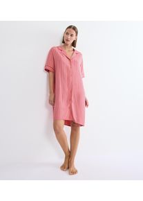 Nachthemd Triumph "Amourette Jacquard NDW SSL", Damen, Gr. 48, N-Gr, cherry rose, Web, Obermaterial: 100% Viskose, bequem kniefrei, V-Ausschnitt, Kleider Nachthemd, elegant und weich