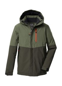 Funktionsjacke Killtec "KOW 222 BYS JCKT", Jungen, Gr. 176, gr&uuml;n (olivgr&uuml;n), Obermaterial: 100% Polyester;Obermaterial 2: 100% Polyester;Futter: 100% Polyester;F&uuml;llung: 100% Polyester, Jacken Funktionsjacke, Wind- u. wasserdichte Kinderjacke mit Fleece, reflektierender Print