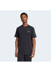 T-Shirt adidas Sportswear "3-STREIFEN", Damen, Gr. S, schwarz, carbon, Obermaterial: 100% Baumwolle, Rundhals, Shirts T-Shirt
