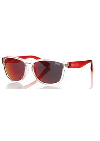 Sonnenbrille Superdry "Modell 996056", Herren, transparent, rot, mehrfarbig, transparent, Sonnenbrillen Sonnenbrille, Form Karree/Eckig, Logoschriftzug auf B&uuml;gel, Injectionfassung