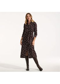 LANDS' END Premium Reinleinen-Midikleid, Damen,  Braun, by Lands' End