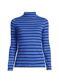 LANDS' END Softes Stehbund-Shirt, Damen,  Blau, Elasthan/Viskose/Viskose-Mischung, by Lands' End
